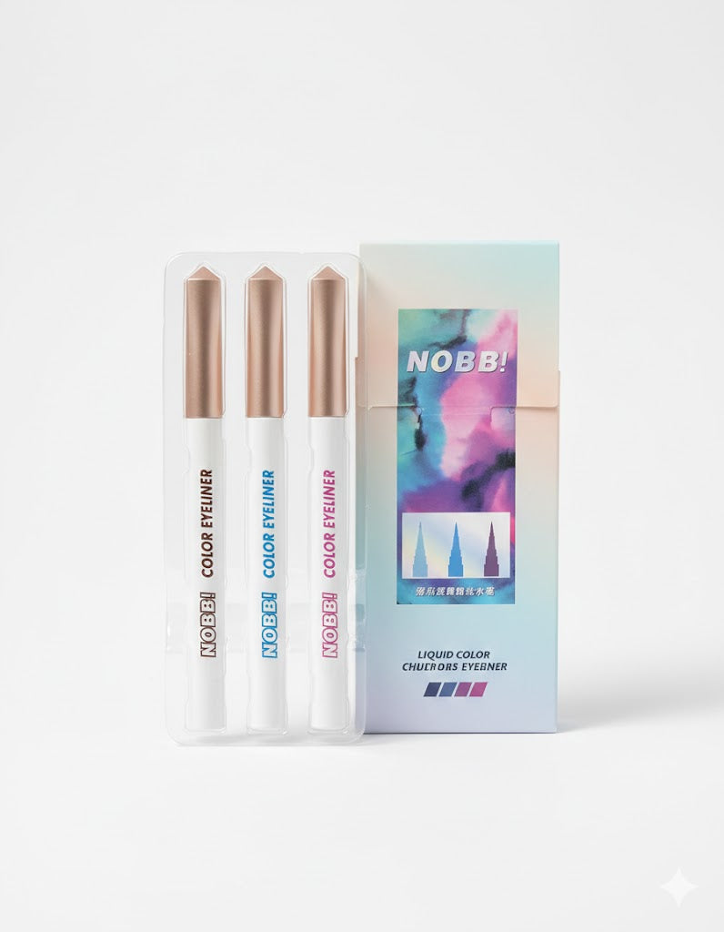 *NOBB! Liquid Color Eyeliner – 3-Piece Set*